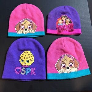 Lot of 4 Multicolor Beanie Hats One Size